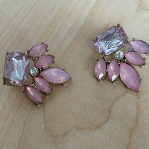Vintage pink pierced earrings/ gold tone/ pierced ears only/ holiday/ party